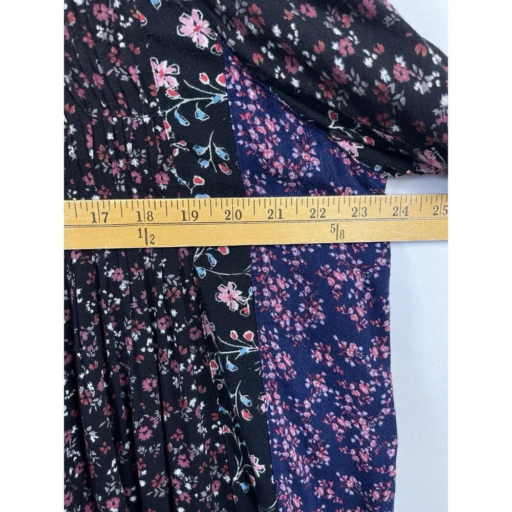 Free People Lost In You Floral Printed Tunic Mini Dress Sz S Purple Boho Cottage